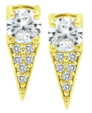 image of Giani Bernini Cubic Zirconia Dagger Drop Earrings in 18k Gold-Plated Sterling Silver, Created for Macy-s