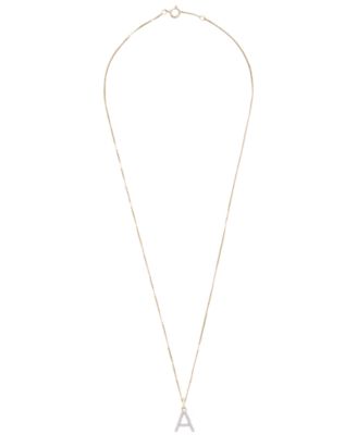 Diamond Initial Pendant Necklace (1/10 ct. t.w.) in 14k Gold, 17" + 1" Extender