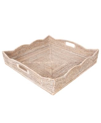 Artifacts Rattan Scallop Collection Square Tray