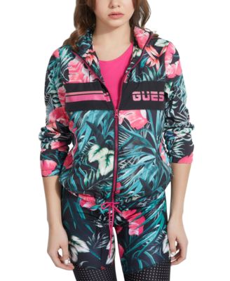 GUESS - Tropical-Print Zip-Up Jacket
