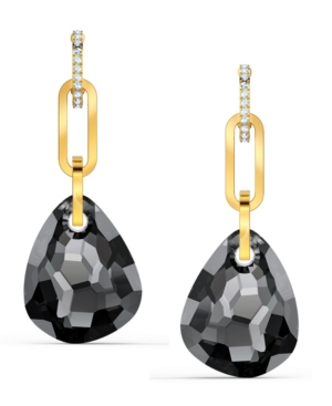 image of Swarovski Gold-Tone Link & Crystal Drop Earrings