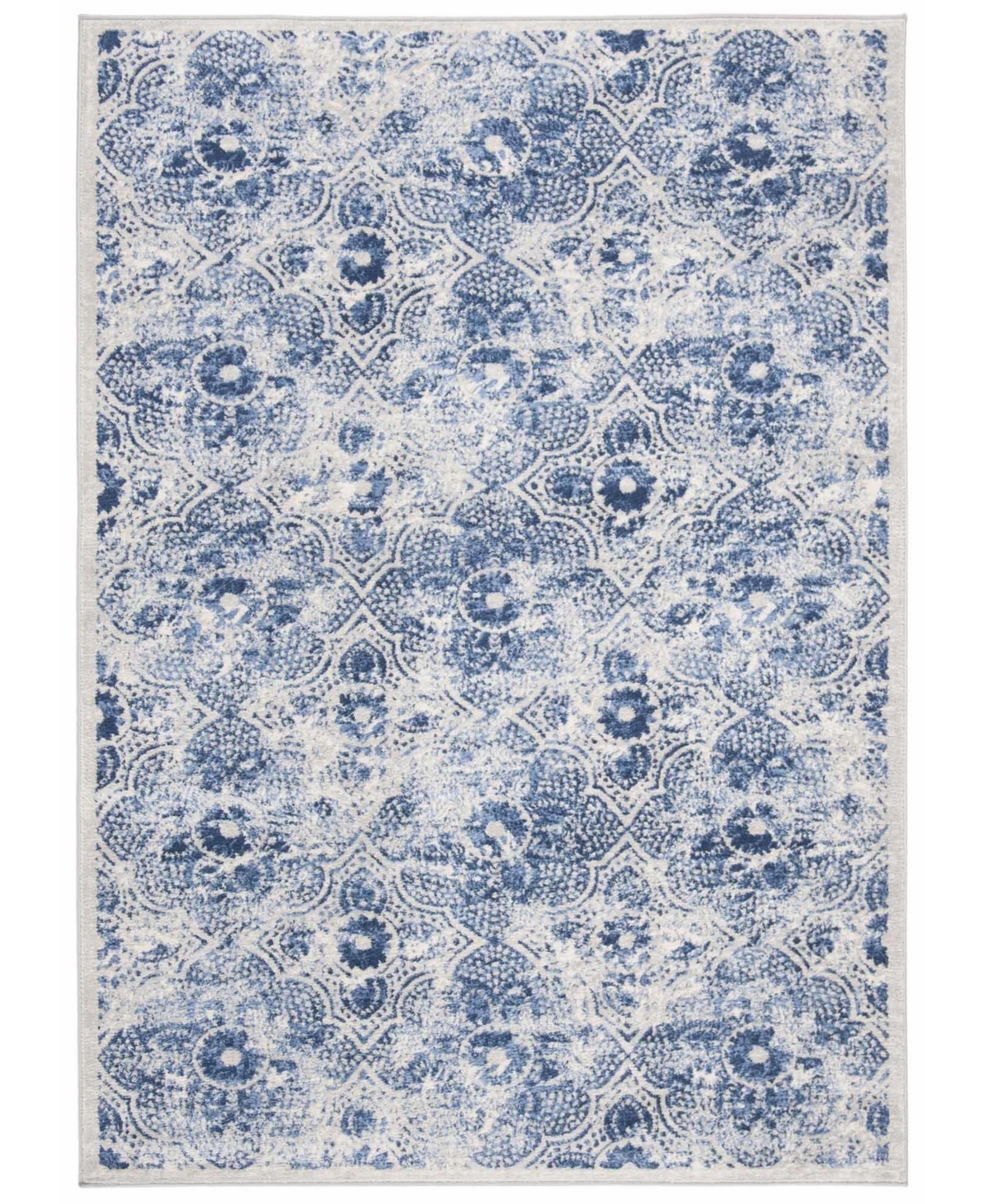 Martha Stewart Collection MSR2862D Cream and Blue 9' x 12' Area Rug - Cream