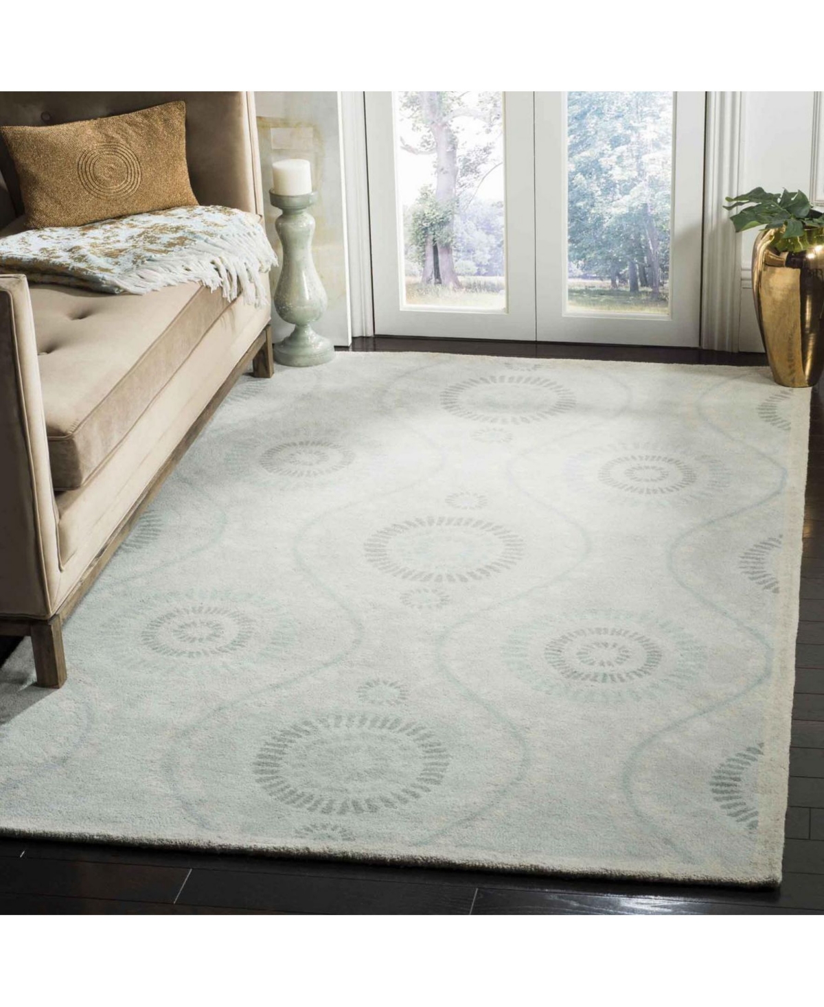 Martha Stewart Collection Ogee Dot MSR4532CArea Rug - Aqua