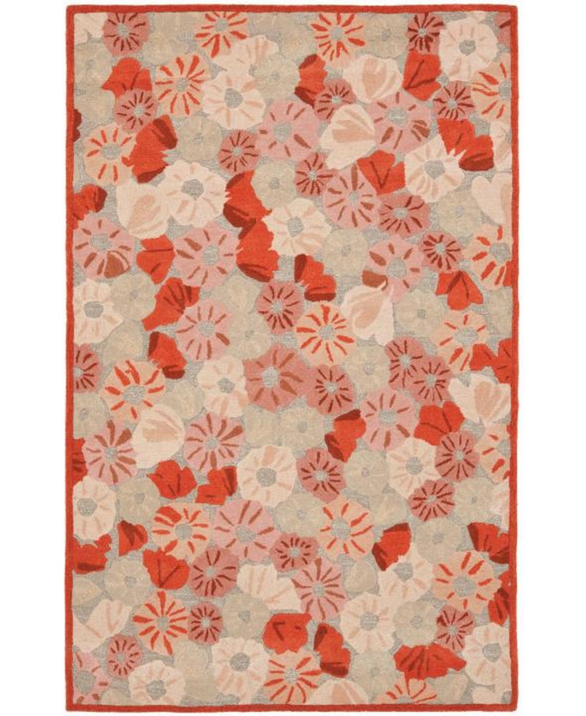 Martha Stewart Collection Poppy Field MSR3625B Terracotta 4' x 6' Area Rug - Terracotta