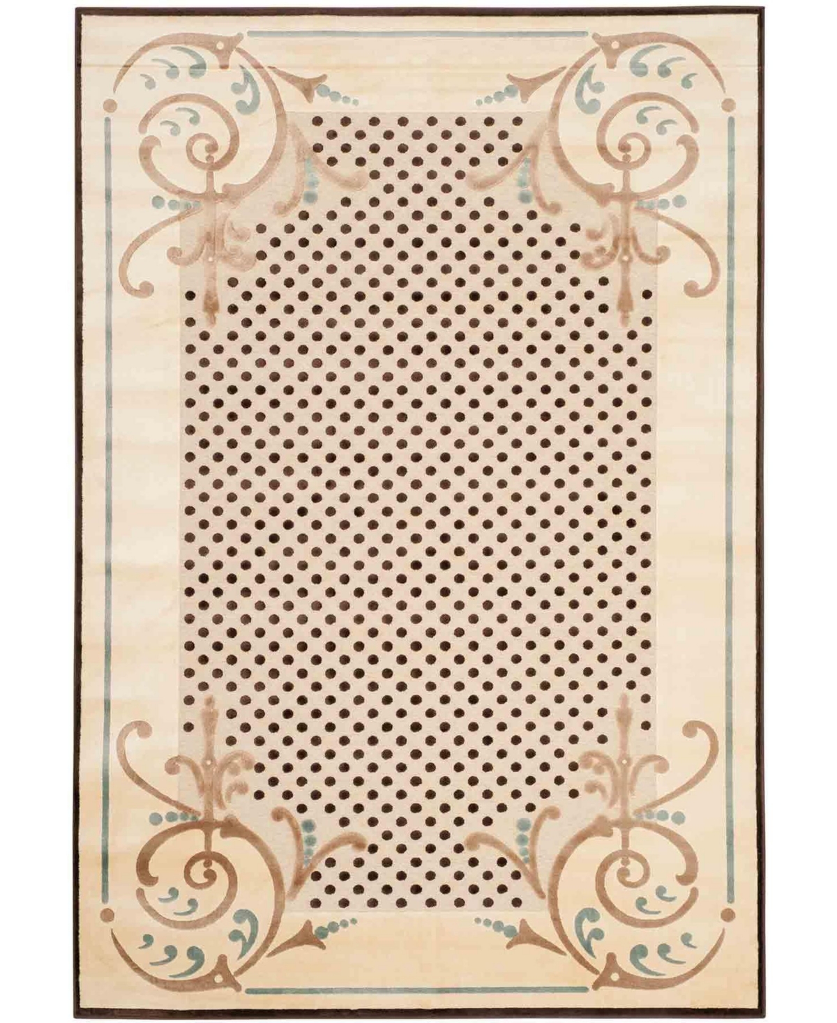 Martha Stewart Collection Scrollwork MSR4446C Creme 5'3in x 7'6in Area Rug - Creme