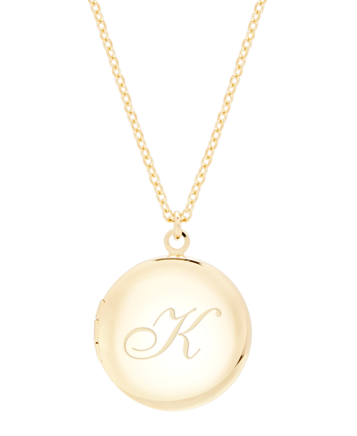 14K Gold Plated Isla Initial Long Locket Necklace - Gold Z