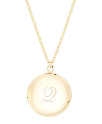 14K Gold Plated Isla Initial Long Locket Necklace