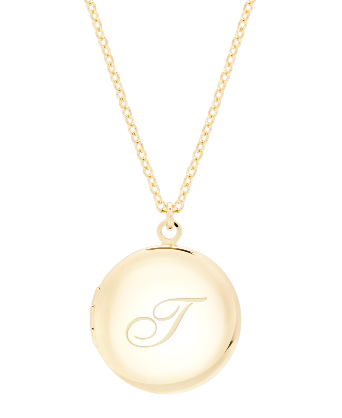 14K Gold Plated Isla Initial Long Locket Necklace - Gold Z