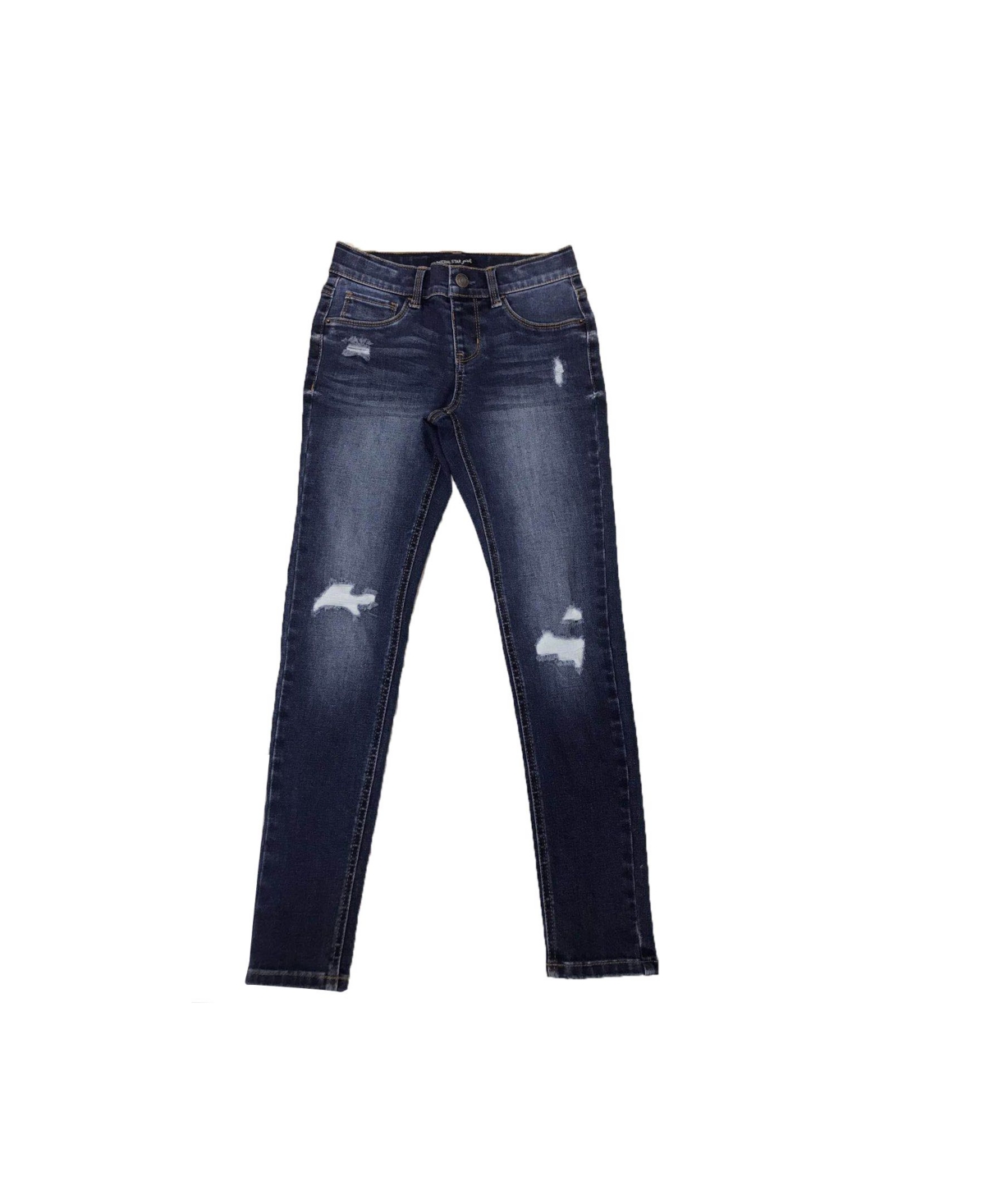 Imperial Star Big Girls Destructed Denim Dark Wash Skinny Jeans