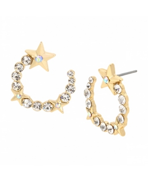image of Jessica Simpson Star Stone Hoop Earrings