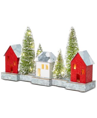 Martha Stewart Collection - Farmhouse Homes with Sisal Tree & LED Lights Decor