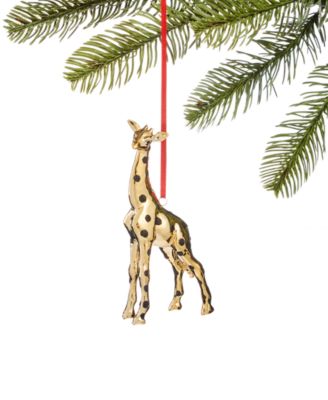Holiday Lane - Safari Molded Gold-Tone Giraffe Ornament