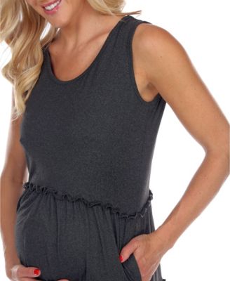 Maternity Plus Size Scoop Neck Tiered Midi Dress