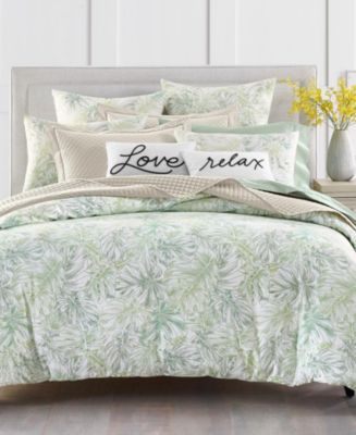 Charter Club Printed Leaves Comforter Set, King, Created for Macy's ...