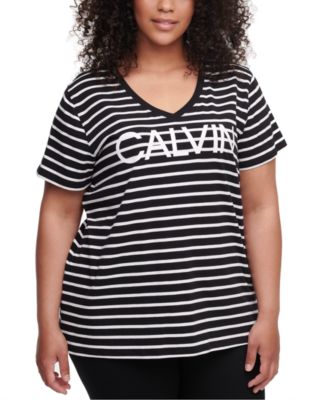 Calvin Klein - Plus Size Runway Striped Top