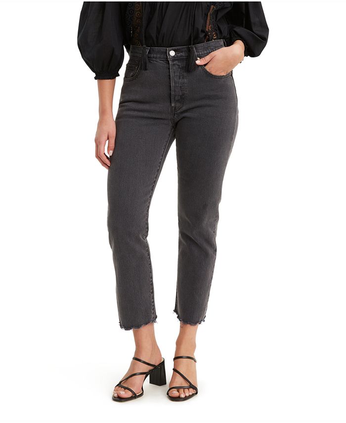 levi's 501 cropped black jeans