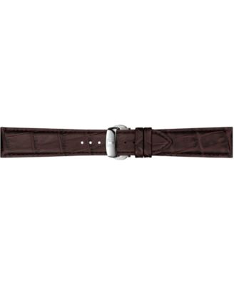 Men's Swiss Gentleman Brown Leather Strap Watch 40mm