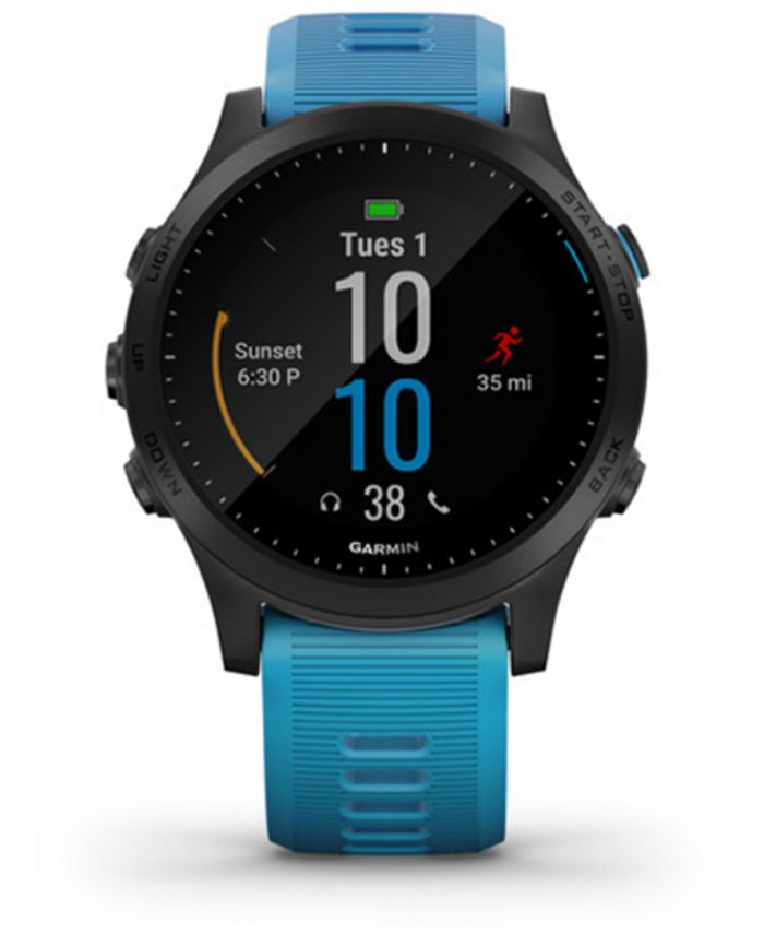 Garmin Unisex Forerunner 945 Blue Silicone Strap Touchscreen Smart Watch 47mm Gift Set & Reviews
