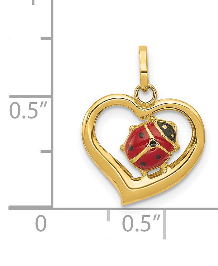 Macy's - Ladybug Heart Charm Pendant in 14k Gold
