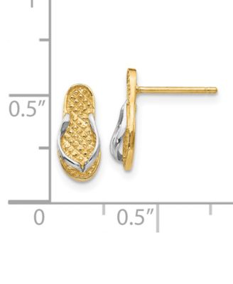 Flip Flop Earrings in 14K Gold and Rhodium Plating