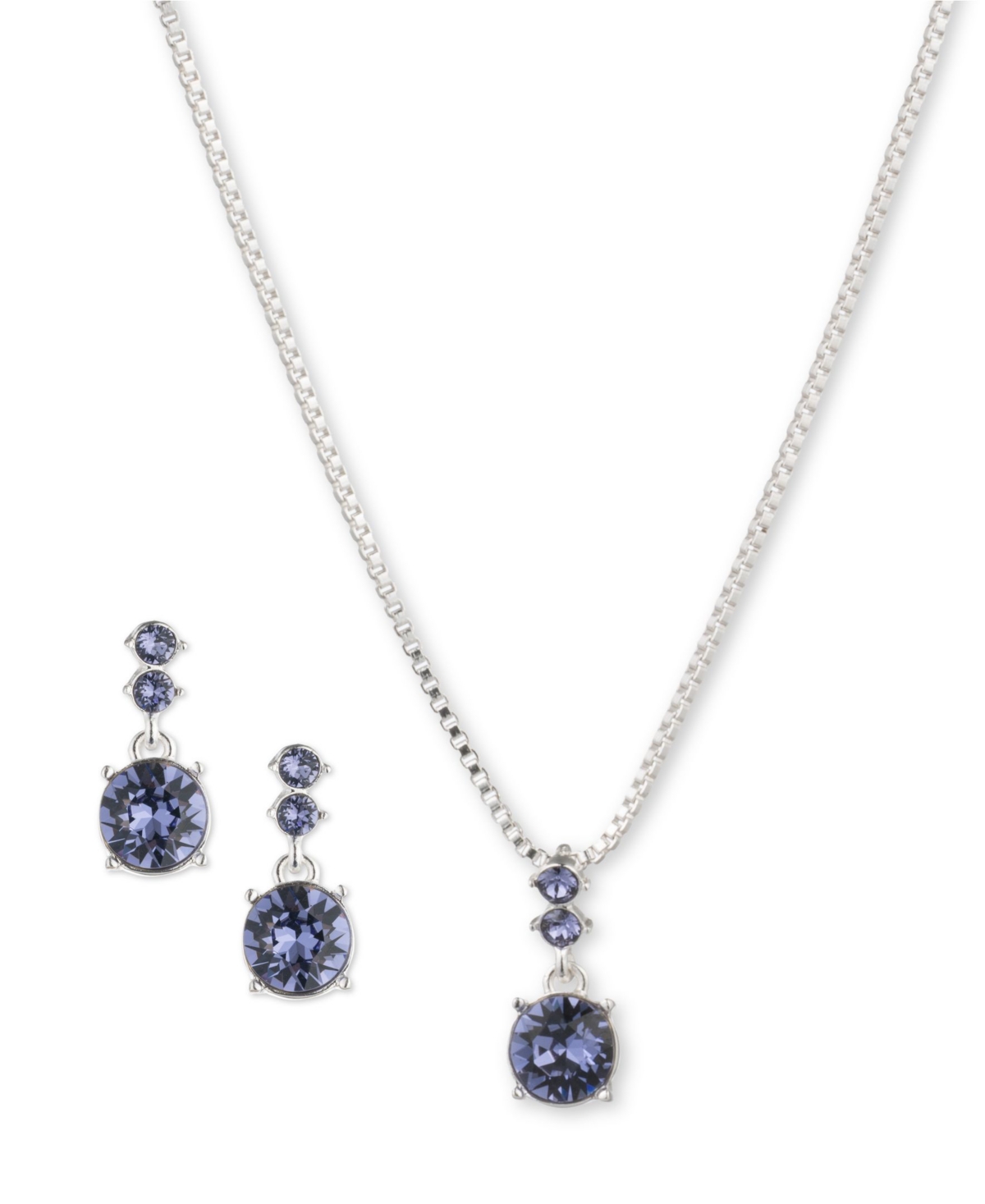 Boxed Necklace and Earring Set - Silver-tone