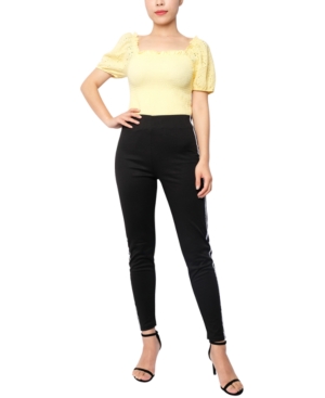 DEREK HEART JUNIORS' SIDE-STRIPED LEGGINGS