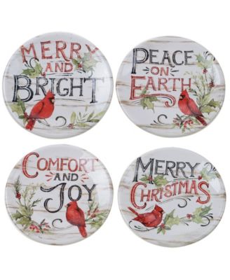 Evergreen Christmas 4 Piece Canape Plate