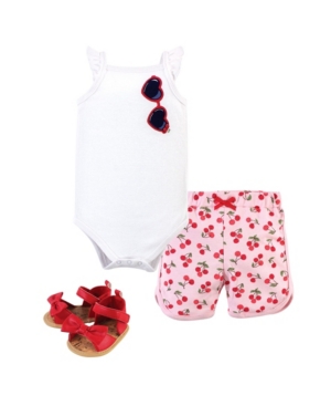 Little Treasure Baby Girls Bodysuit Pant and Shoe Set