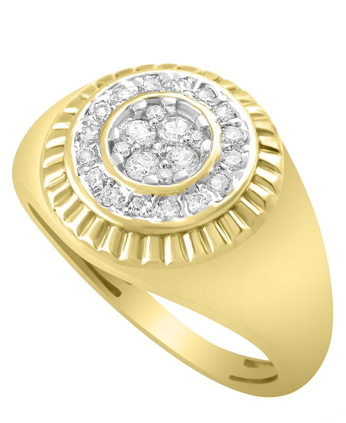 Macy's - Men's Diamond (1/2 ct. t.w.) Ring in 10k Yellow Gold