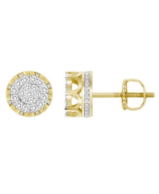 Macy's - Men's Diamond (1/2 ct.t.w.) Stud Earring in 10K Yellow Gold