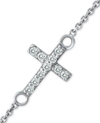 Giani Bernini - Cubic Zirconia Cross Ankle Bracelet in Sterling Silver