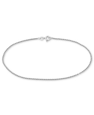 Twist Rope Ankle Bracelet in 18k Gold-Plated Sterling Silver, also available in Sterling Silver