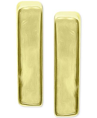 Polished Bar Stud Earrings in 18k Gold-Plated Sterling Silver or Sterling Silver, Created for Macy's