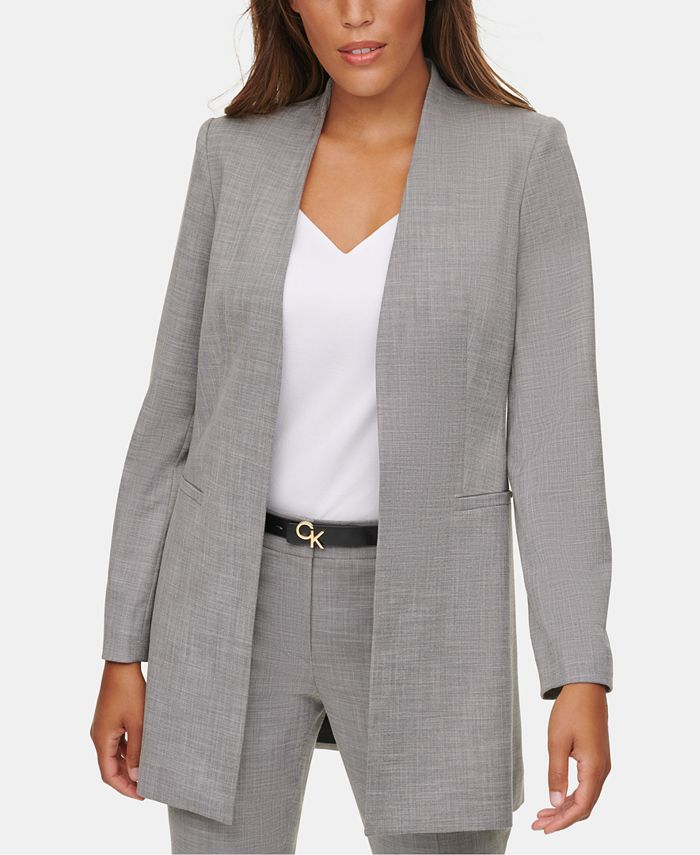 Calvin Klein Collarless Suit Jacket & Reviews - Jackets & Blazers - Women -  Macy's