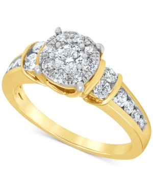 image of Diamond (1 ct. t.w.) Halo Engagement Ring in 14k Yellow Gold
