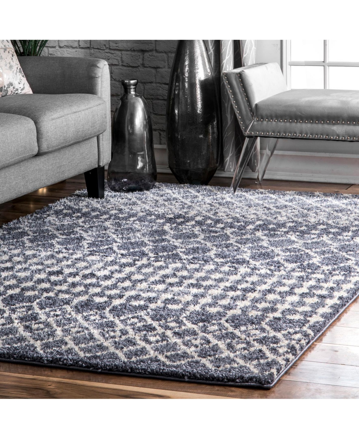 nuLoom Barbara GROC01BArea Rug - Gray