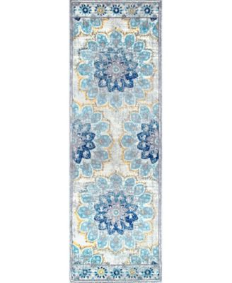 nuLoom Kiyoko RZBD59C Blue 4' x 6' Area Rug