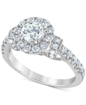 image of Diamond (1-3/8 ct. t.w.) Halo Engagement Ring in 14k White Gold
