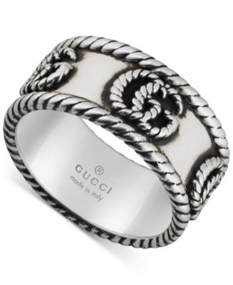 Gucci Double G Rope Detail Statement Ring in Sterling Silver - Macy's