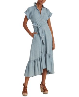 Lauren Ralph Lauren Cotton Chambray Shirtdress - Macy's