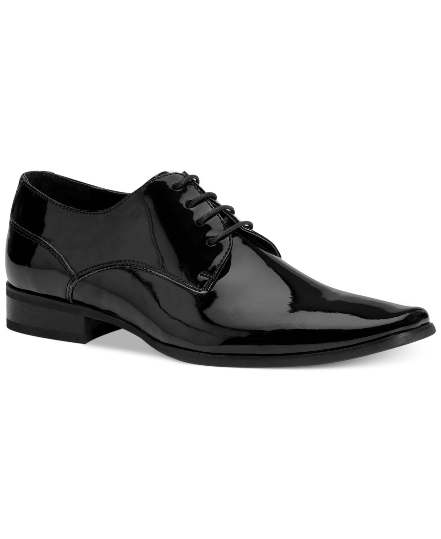 Мужские туфли Calvin Klein Brodie Lace-Up Dress Oxford, цвет: Чёрный лаковый — фото 1