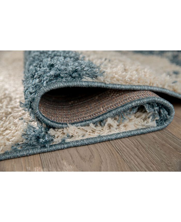 Main Street Rugs Hobart Shag 775 Blue 2' x 7' Runner Area Rug Macy's