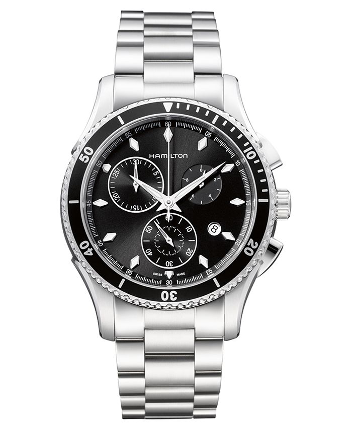 Men's Swiss Chronograph Jazzmaster Seaview Stainless Steel Bracelet Watch  44mm