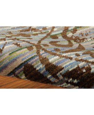 CLOSEOUT! Rhapsody RH009 Blue and Moss 5'6" x 8' Area Rug