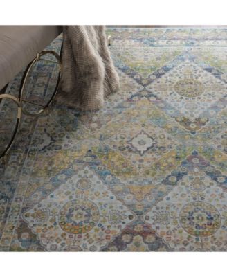 Ankara Global ANR07 Blue and Green 4' x 6' Area Rug