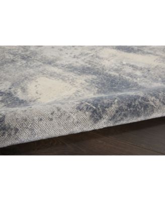 Nourison Home Rustic Textures Rus02 Blue Ivory Rug In Blue