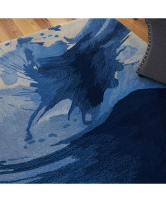 Nourison Home Symmetry Smm01 Blue Ivory Rug In Blue