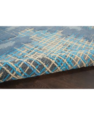 Nourison Home Symmetry Smm08 Blue Beige Rug In Blue