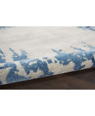 Nourison Home Etchings ETC04 Ivory and Blue 8' x 10' Area Rug