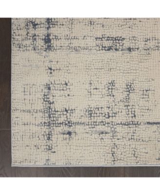 Nourison Home Rustic Textures Rus06 Ivory Blue Rug In Brown